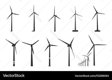 Wind Turbine Silhouette Svg Royalty Free Vector Image