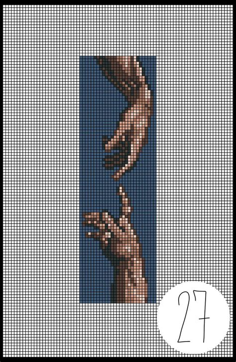 The Creation Of Adam Colored Version Cross Stitch Art Pixel Art