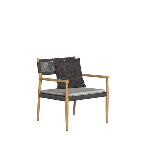 Talenti Poltrona Lounge Dolcevita Natural Teak Dune Grey Longho