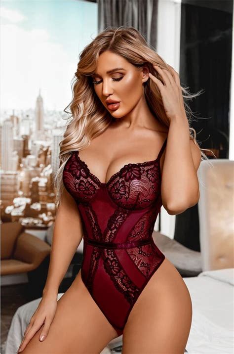 Avidlove Women Lingerie Bodysuit Lace Teddy Snap Crotch One Piece