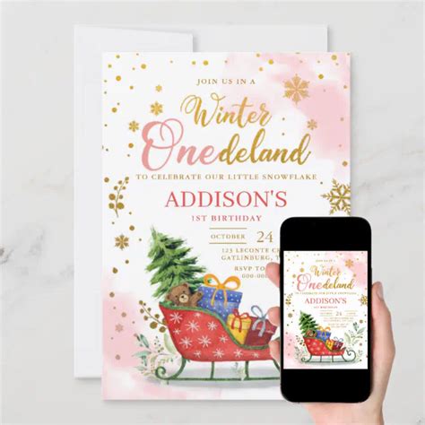 Winter Onederland St Birthday Invitation Zazzle