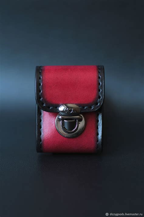 Стильный чехол для зажигалки Zippo Бордо из натуральной кожи красный ...