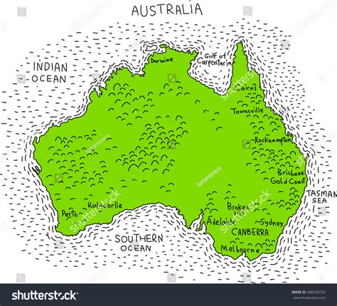 Vector Map Of Australia Vintage Map Of Royalty Free Stock Vector