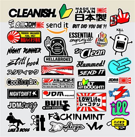 Jdm 26 Random Car Sticker Decal Pack Car Window Stickers for Jdm ...
