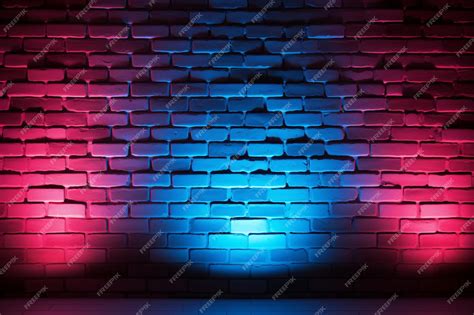 Premium Photo Neon Brick Wall Background Neon Brick Wallpaper Neon