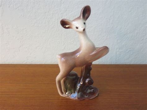 Vintage Ceramic Deer Fawn Figurine Light Brown Rio Hondo California