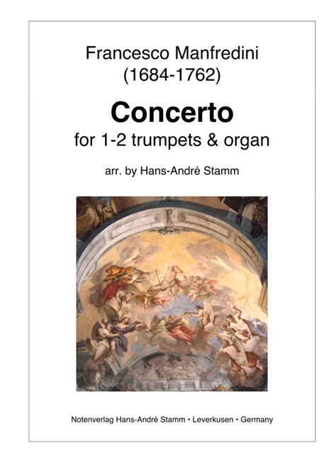 Concerto For Trumpets Organ Sheet Music Francesco Manfredini