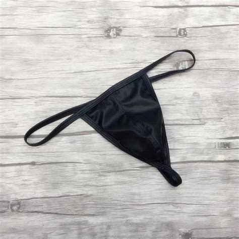 Gay Men Underwear Leather Brand Mens Bikini G String Thong Sexy Men Erotic Penis Pouch Sheathy