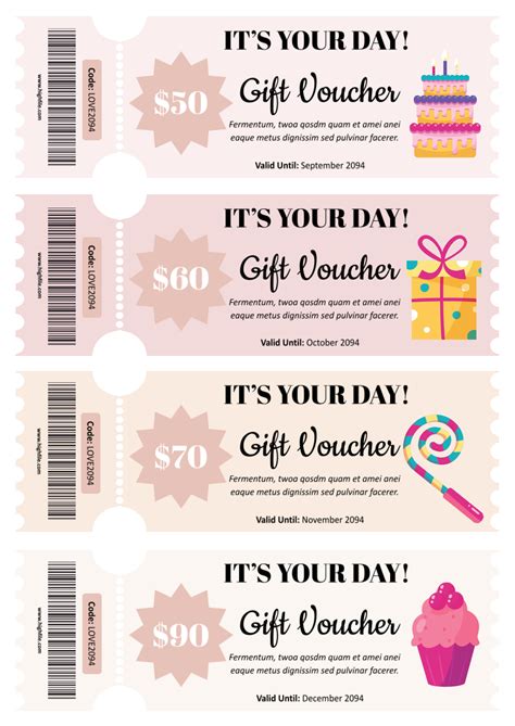 Birthday Gift Coupon Template - Word | Google Docs - Highfile