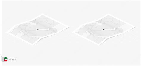 Premium Vector Set Of Two Realistic Map Of Kuwait With Shadow The