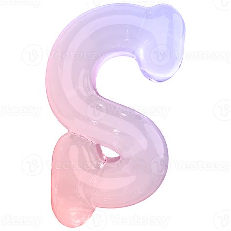 Gradient Bubble Letter S Font 3d Render 36305207 Png