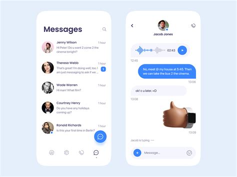 messenger ui design  alex  dribbble