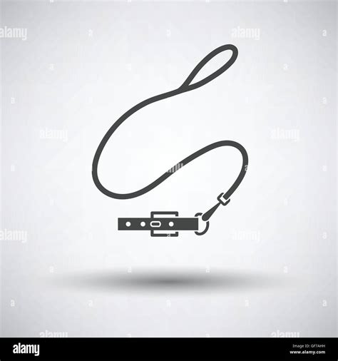 Dog Lead Icon On Gray Background With Round Shadow Vector Illustration