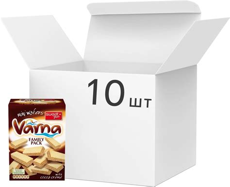 Упаковка Мини-вафли Sweet Plus Varna Family с какао-кремом 10 шт по 260 ...