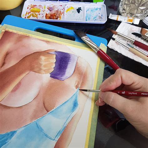 Nude Girl Watercolor Painting Naughty Erotic Gift For Him Or Her Sensual Painting Nude