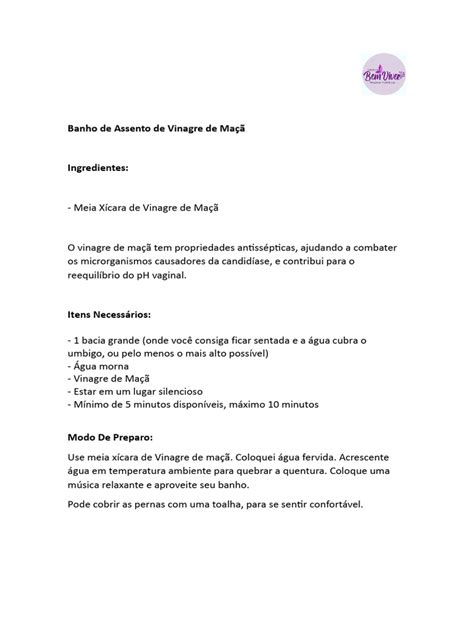 Assento Com Vinagre De Maça - Como fazer banho de assento com vinagre de maçã para alívio em 15 minutos