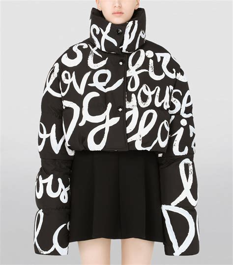 Dolce And Gabbana Graffiti Logo Puffer Jacket Harrods Fr