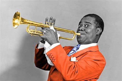 Louis Armstrong Playing Trumpet