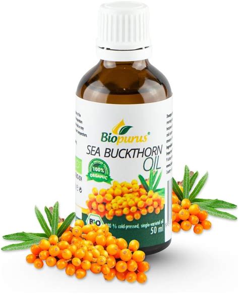 Biopurus Certified Organic Cold Pressed Sea Buckthorn Seed Oil 50ml