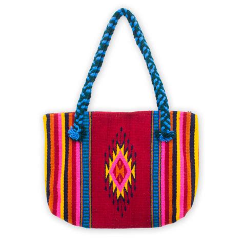 Mexican Zapotec Wool Tote Handbag Zapotec Diamonds Novica