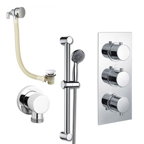 Drench Jemima Concealed Shower Valve Slide Rail Kit Overflow Bath