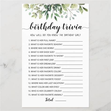 Free Printable Birthday Trivia Games - Printable Word Searches