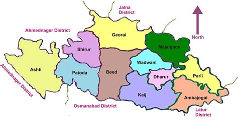 Beed District Map InMarathi