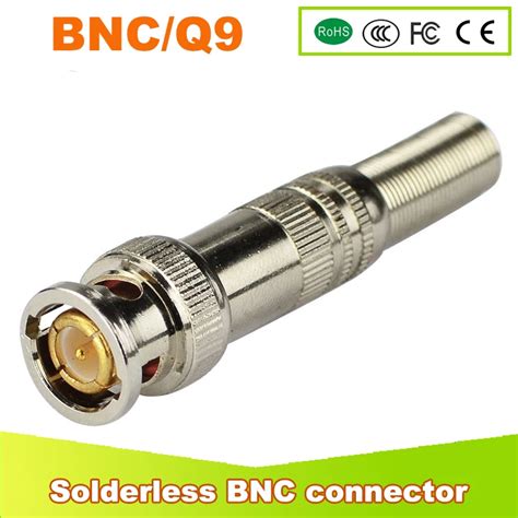 100pcs Lot Bnc Male Connector For Rg 59 Coaxical Cable Brass End Crimp Cable Screwing Cctv