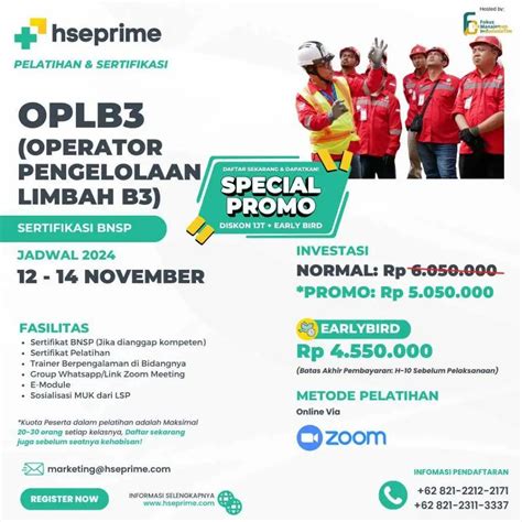 Pelatihan Pengelolaan Limbah B3 Plb3 Popal Oplb3 Bnsp