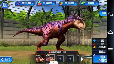 Jurassic World The Game Carnotaurus Level 40 Youtube