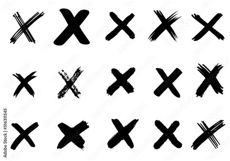 Set Of Hand Drawn Check V Signs Isolated On White Background Vector