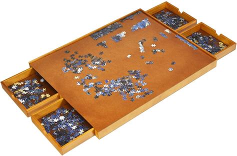 Playvibe Piece Rotating Wooden Jigsaw Puzzle Table Drawers