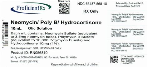 Neomycin And Polymyxin B Sulfates And Hydrocortisone Proficient Rx LP