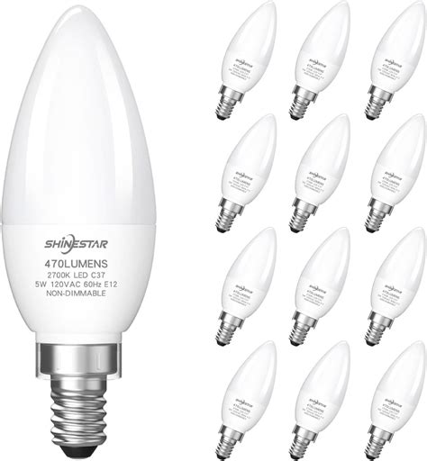 SHINESTAR 12 Pack E12 LED Bulb 2700K Warm White Non Dimmable Amazon