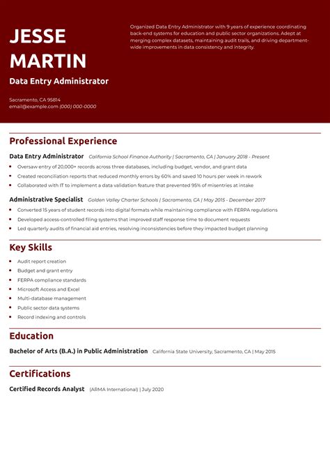 20 Data Entry Resume Examples and Templates for 2025 - Resume.org