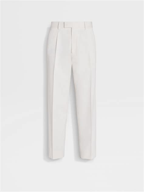 White Cotton And Wool Pants Ss25 29999674 Zegna Row