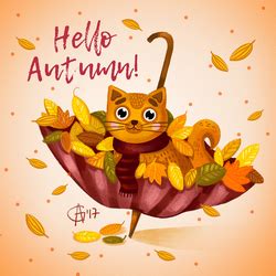 Иллюстрация Осений зонтик в стиле детский, книжная графика,