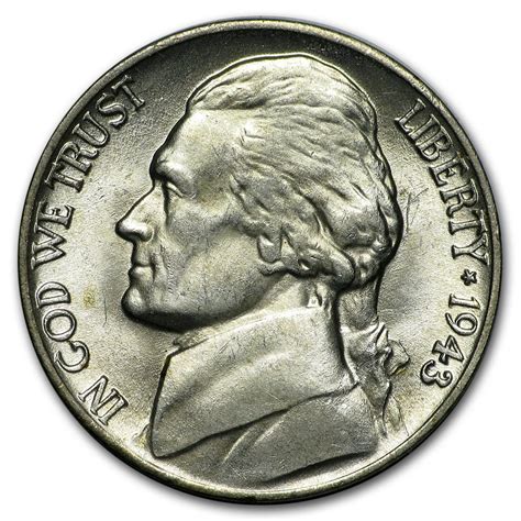 1943-P Silver Wartime Jefferson Nickel BU - Walmart.com - Walmart.com