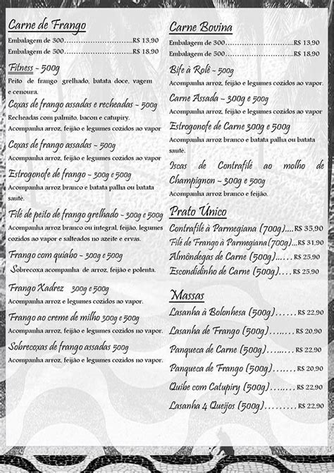Menu At Senhora Carioca Restaurant Brasília