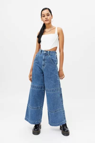 Bdg High Waisted Wide Leg Jean Light Wash Urban Outfitters