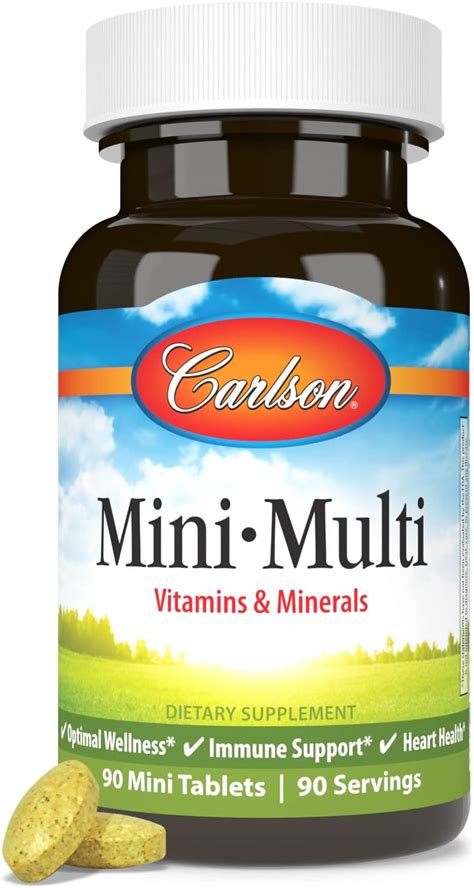 Amazon.com: Carlson Mini-Multi, Essential Vitamins & Minerals, 90 Small ...