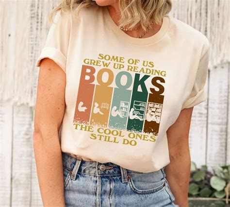 Vintage Grew Up Reading Books Shirt Retro Read Shirt Book Lover T