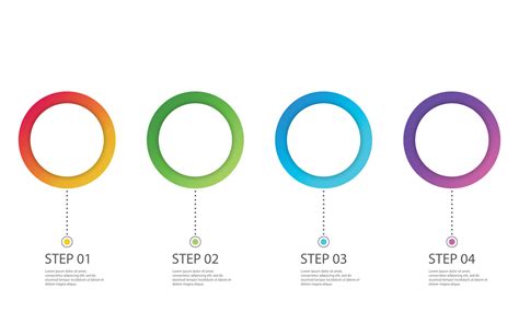 Blank Circular Infograph With 4 Steps Infographic Template With 3D