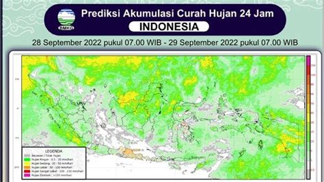 Prakiraan Hujan Wilayah Indonesia Rabu September Bmkg Banten