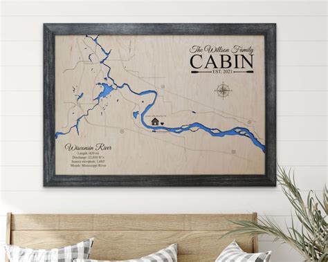 Lake Of The Ozarks Custom Wood Map Art D Wall Art Contour Map