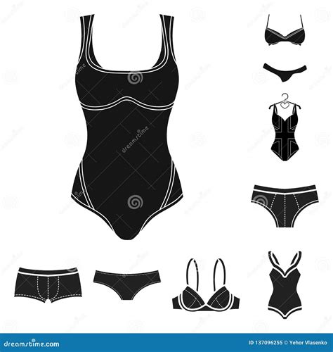 Vector Design Of Bikini And Fashion Sign Collection Of Bikini And Swimsuit Vector Icon For