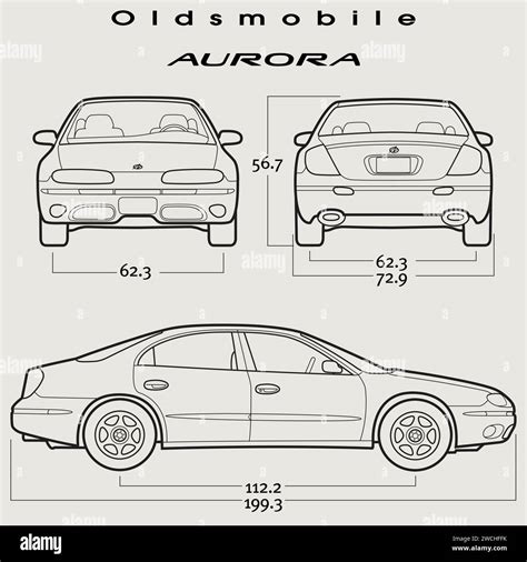 2001 Oldsmobile Aurora Car Blueprint Stock Vector Image And Art Alamy