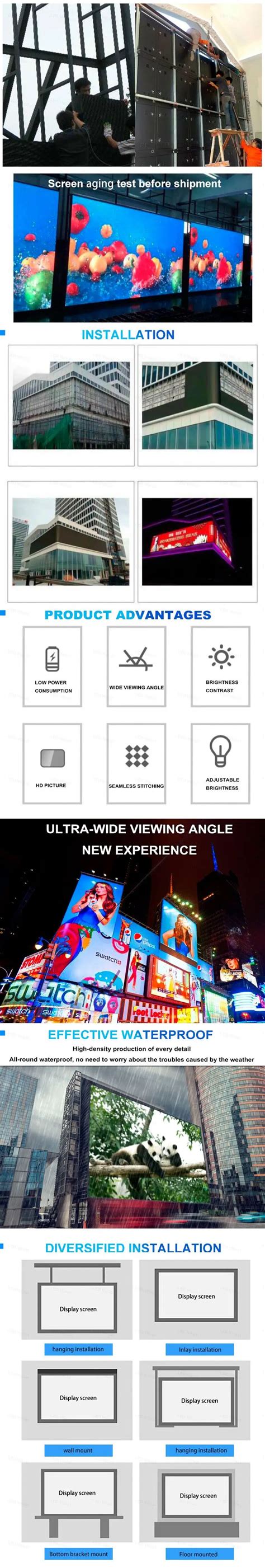 High Refresh Naked Eye D Led Display Screen P Full Color D Billboard Advertising Led