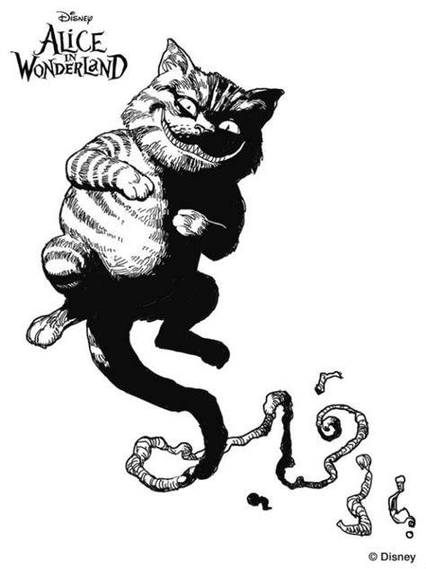Alice In Wonderland Cat Coloring Pages