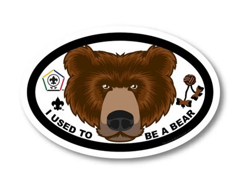 Wood Badge Bear Critter Oval Magnet 4x6